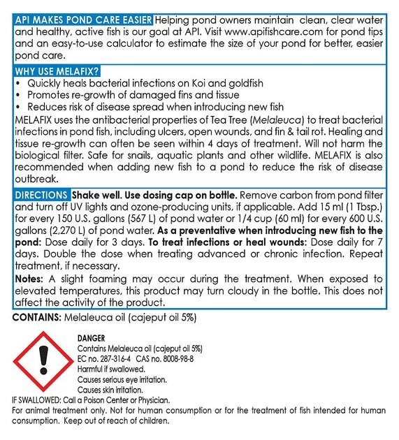 API Pond Melafix for Bacterial Infections in Fish 2 API Pond Melafix for Bacterial Infections in Fish - Image 2