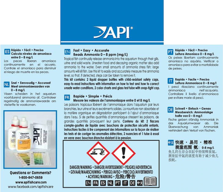 API Ammonia Freshwater & Saltwater Aquarium Test Kit 2 API Ammonia Freshwater & Saltwater Aquarium Test Kit - Image 2