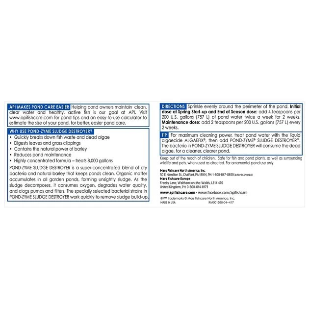 API Pond-Zyme Sludge Destroyer Pond Sludge Remover 2 API Pond-Zyme Sludge Destroyer Pond Sludge Remover - Image 2