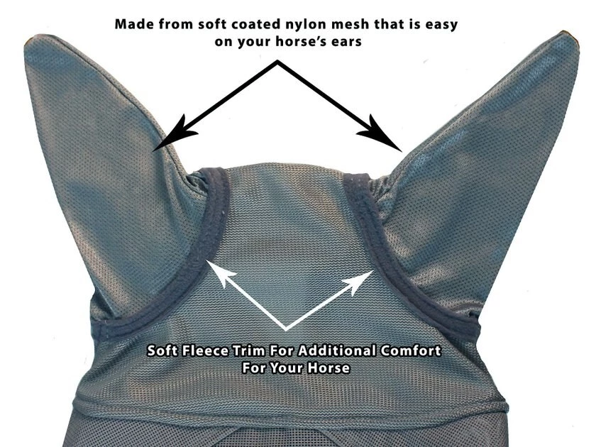 Derby Originals Reflective Fly Horse Mask with Ears & Nose Cover 2 Derby Originals Reflective Fly Horse Mask with Ears & Nose Cover - Image 2