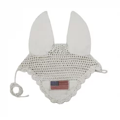 Derby Originals Paris Tack Patriotic Flag Crochet Horse Ear Net, Full Horse