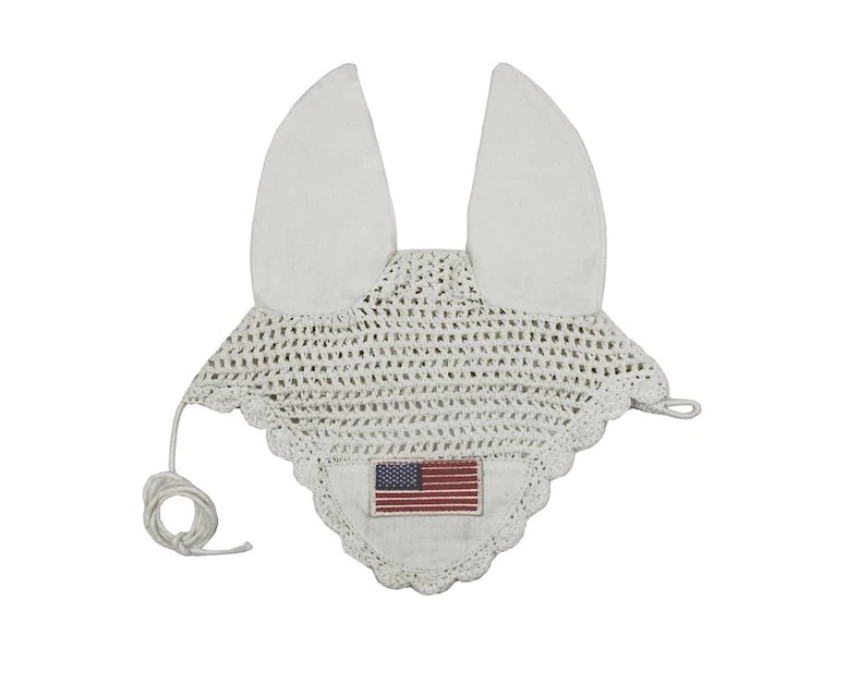 Derby Originals Paris Tack Patriotic Flag Crochet Horse Ear Net, Full Horse 1 Derby Originals Paris Tack Patriotic Flag Crochet Horse Ear Net, Full Horse