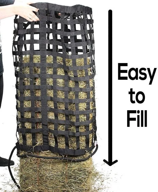 Derby Originals Paris Tack Ultimate 4-Sided Slow Feed Horse Hay Bale Bag, X-Large 2 Derby Originals Paris Tack Ultimate 4-Sided Slow Feed Horse Hay Bale Bag, X-Large - Image 2