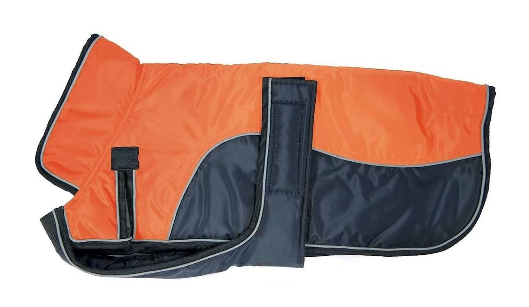 Derby Originals Reflective Parka 420D Waterproof Heavyweight Polyfil Winter Dog Coat, Orange/Charcoal, Small 1 Derby Originals Reflective Parka 420D Waterproof Heavyweight Polyfil Winter Dog Coat, Orange/Charcoal, Small