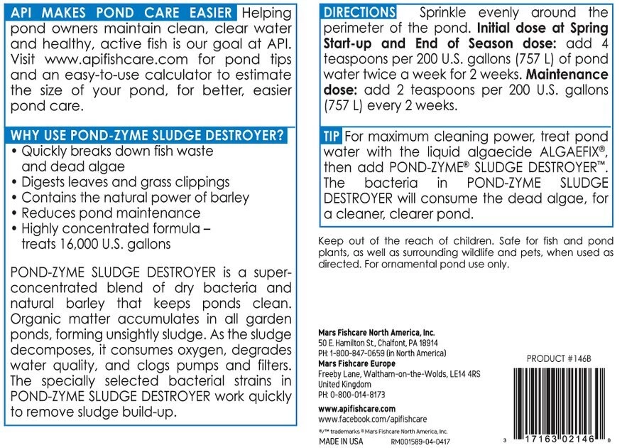 API Pond Algaefix Algae Control Solution, 1-gal bottle & API Pond-Zyme Sludge Destroyer Pond Sludge Remover, 16-oz bottle 5 API Pond Algaefix Algae Control Solution, 1-gal bottle & API Pond-Zyme Sludge Destroyer Pond Sludge Remover, 16-oz bottle - Image 5