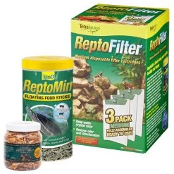 Tetrafauna||Fluker's Reptile Starter Kit - Tetra ReptoMin Floating Sticks Turtle & Amphibian Food + 2 other items