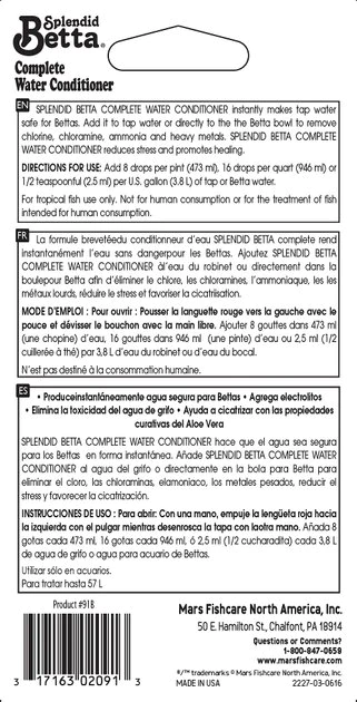 API Splendid Betta Complete Aquarium Water Conditioner 2 API Splendid Betta Complete Aquarium Water Conditioner - Image 2