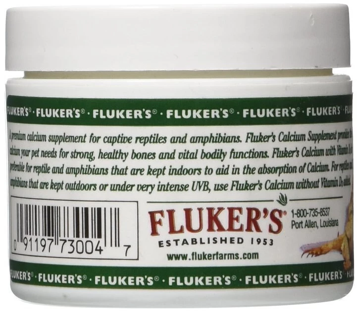 Fluker's Calcium with Vitamin D3 Indoor Reptile Supplement 2 Fluker's Calcium with Vitamin D3 Indoor Reptile Supplement - Image 2